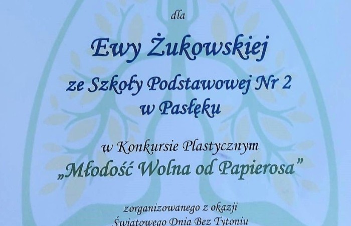 W ramach obchodów Światowego Dnia Bez Tytoniu, który przypada 31 maja 2023 r. Państwowy
Powiatowy Inspektor Sanitarny w Elblągu zorganizował konkurs plastyczny pod nazwą „Młodość
Wolna od Papierosa”. Ideą przewodnią konkursu była profilaktyka uzależnień od papierosów
tradycyjnych i elektronicznych oraz pogłębianie wiedzy na temat skutków ich stosowania. Zadaniem
uczestników konkursu było stworzenie pracy plastycznej o tematyce antytytoniowej. Konkurs
skierowany był do uczniów klas IV-VI szkół podstawowych miasta Elbląg i powiatu elbląskiego.
