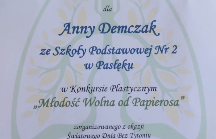 W ramach obchodów Światowego Dnia Bez Tytoniu, który przypada 31 maja 2023 r. Państwowy
Powiatowy Inspektor Sanitarny w Elblągu zorganizował konkurs plastyczny pod nazwą „Młodość
Wolna od Papierosa”. Ideą przewodnią konkursu była profilaktyka uzależnień od papierosów
tradycyjnych i elektronicznych oraz pogłębianie wiedzy na temat skutków ich stosowania. Zadaniem
uczestników konkursu było stworzenie pracy plastycznej o tematyce antytytoniowej. Konkurs
skierowany był do uczniów klas IV-VI szkół podstawowych miasta Elbląg i powiatu elbląskiego.

