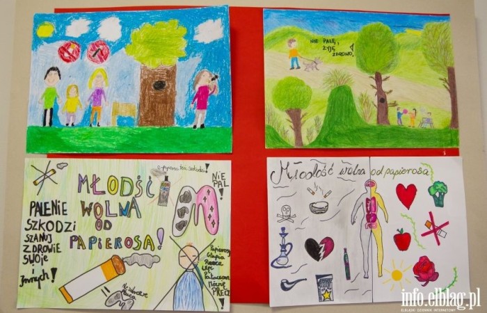 W ramach obchodów Światowego Dnia Bez Tytoniu, który przypada 31 maja 2023 r. Państwowy
Powiatowy Inspektor Sanitarny w Elblągu zorganizował konkurs plastyczny pod nazwą „Młodość
Wolna od Papierosa”. Ideą przewodnią konkursu była profilaktyka uzależnień od papierosów
tradycyjnych i elektronicznych oraz pogłębianie wiedzy na temat skutków ich stosowania. Zadaniem
uczestników konkursu było stworzenie pracy plastycznej o tematyce antytytoniowej. Konkurs
skierowany był do uczniów klas IV-VI szkół podstawowych miasta Elbląg i powiatu elbląskiego.

