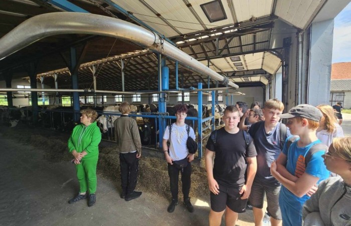 Super dzień! Za nami wizyta w zaprzyjaźnionym Aniołowie. Podczas spotkania uczestnicy wzięli udział w warsztatach międzykulturowych. Poznali doświadczenia Stowarzyszenia Aniołowo w ramach projektu Erasmus „Discovering Careers in Europe ‘’w zakresie ich współpracy z krajami UE. Poza tym, zgodnie z tematem projektu poznali zawód rolnika. Odwiedzili gospodarstwo rolników w Aniołowie. Była okazja do poznania zawodu, zwiedzania gospodarstwa, rozmów z rolnikami. Uczniowie klasy 7a i 7b poznali zasady gry w bule czyli tradycyjną francuska grę oraz zdobyli podstawowe umiejętności  żonglerki piłeczkami. Był to świetny pomysł na zabawę i integracje klas.
Dziękujemy serdecznie za miłe przyjęcie.