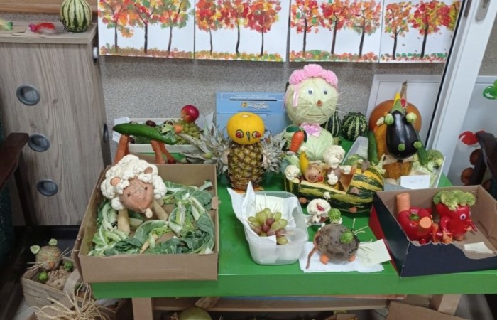 Konkurs plastyczny pt.” Warzywne kukiełki”

Jesień zachęca nas do korzystania z jej darów.
Warzywa, oprócz witamin mogą stać się źródłem dobrej zabawy. Świeże, zdrowe i kolorowe stały się inspiracją twórczą dla dzieci z grupy Leśne Skrzaty, które w ramach konkursu razem ze swoimi rodzicami, wykonały warzywne kukiełki.
Wszystkim twórcom warzywnych kukiełek i cudaków gratulujemy kreatywności!