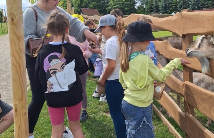 17 czerwca uczniowie klas drugich mieli okazję spędzić niezapomniany dzień w malowniczej Zagrodzie Kociewskiej. Program wycieczki obfitował w atrakcje, a jedną z najciekawszych były kreatywne warsztaty emalierskie. Dzieci dowiedziały się, czym jest emalia i jak powstają naczynia emaliowane. W części praktycznej każdy uczestnik mógł samodzielnie ozdobić ceramiczny magnes przy użyciu specjalnych markerów. Powstały w ten sposób wyjątkowe, kolorowe prace – prawdziwe małe dzieła sztuki, które będą piękną pamiątką na lata. Po warsztatach przyszedł czas na relaks i zabawę. Uczniowie korzystali z uroków otoczenia – bawili się na świeżym powietrzu, zwiedzali zagrodę i dokarmiali zwierzęta. Szerokie uśmiechy na twarzach dzieci, gdy wracały do szkoły, były najlepszym dowodem na to, że wyjazd był udany.